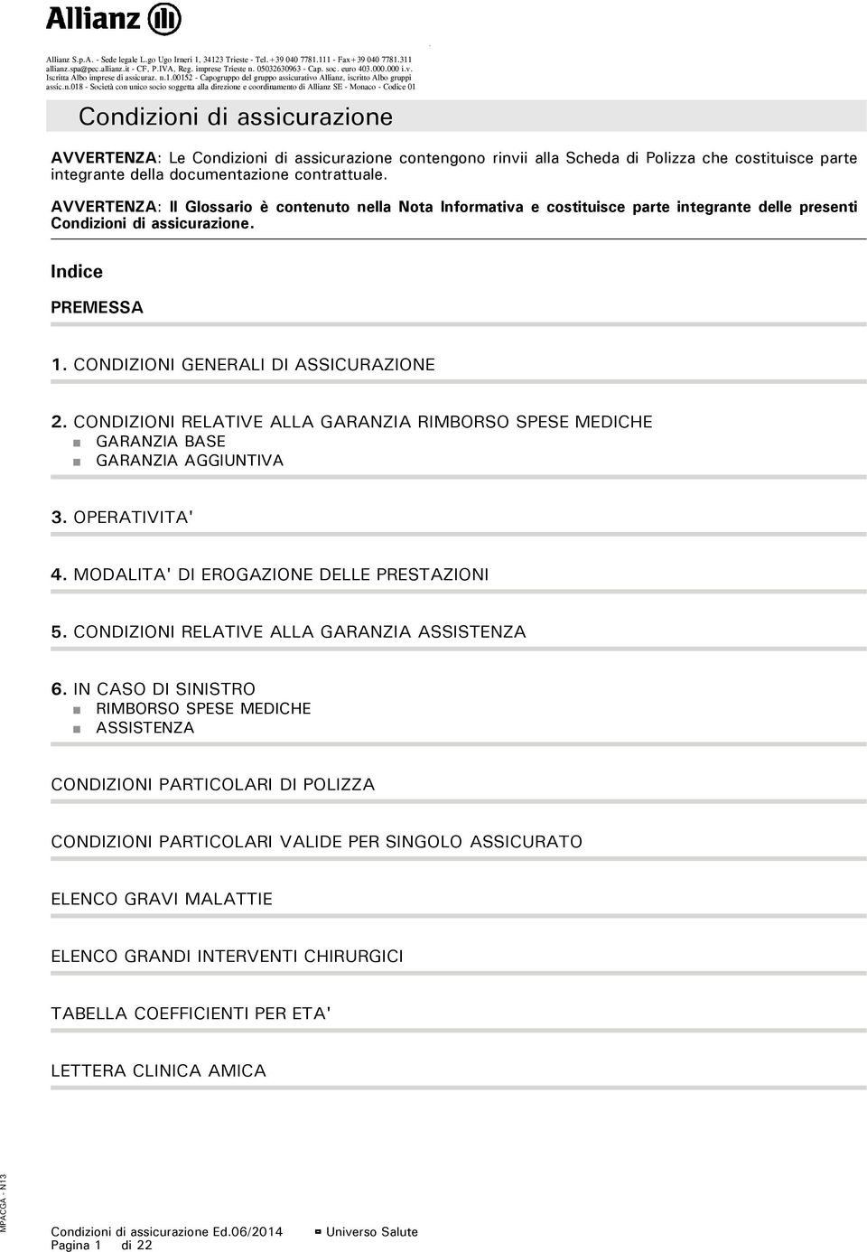 1.00152 - Capogruppo del gruppo assicurativo Allianz