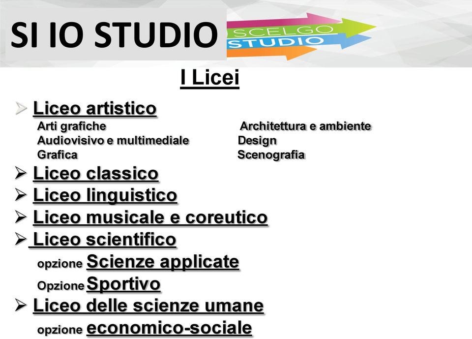 scientifico opzione Scienze applicate Opzione Sportivo Liceo delle