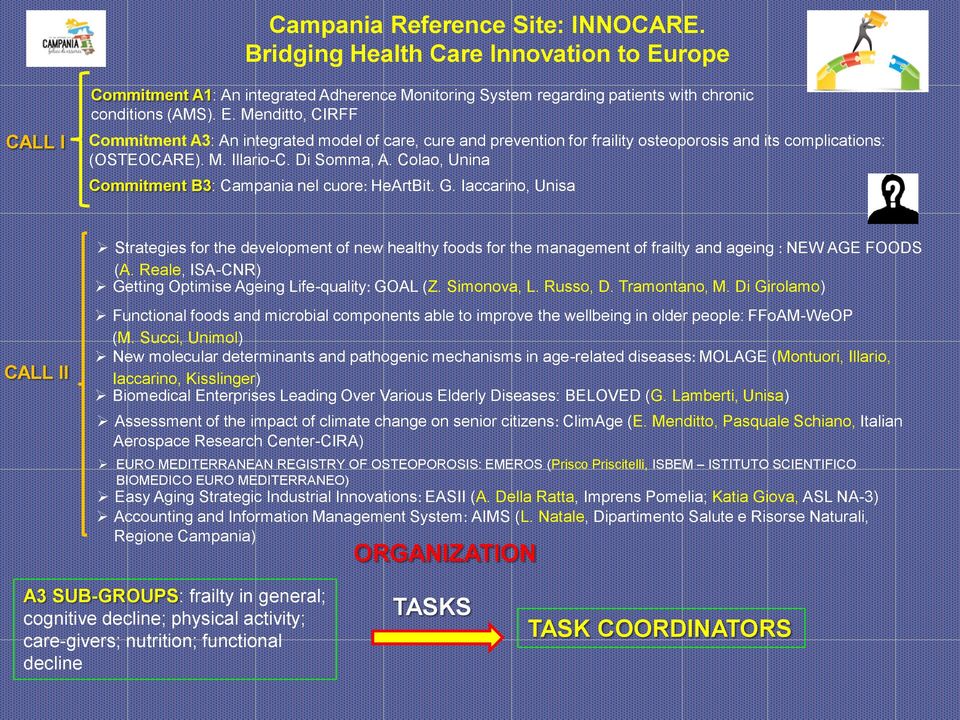 Menditto, CIRFF Commitment A3: An integrated model of care, cure and prevention for fraility osteoporosis and its complications: (OSTEOCARE). M. Illario-C. Di Somma, A.