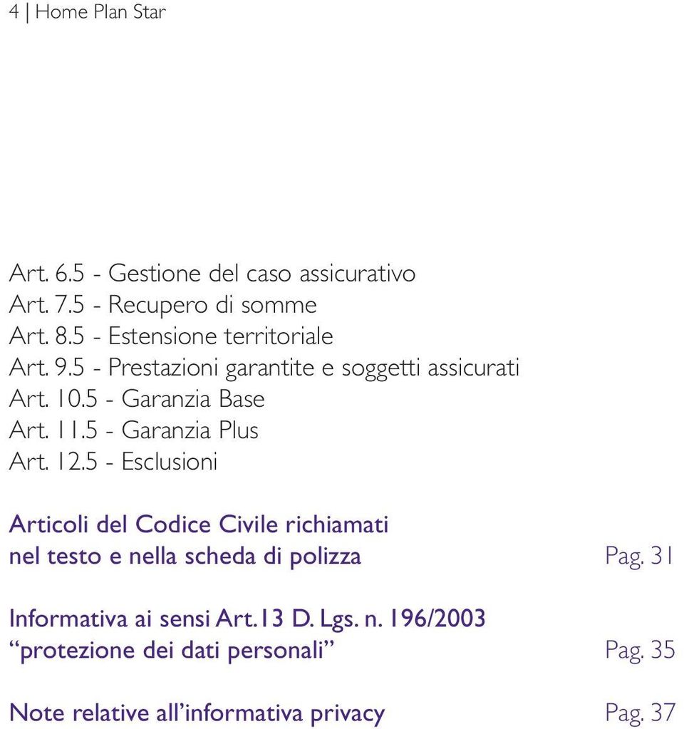 5 - Garanzia Plus Art. 12.