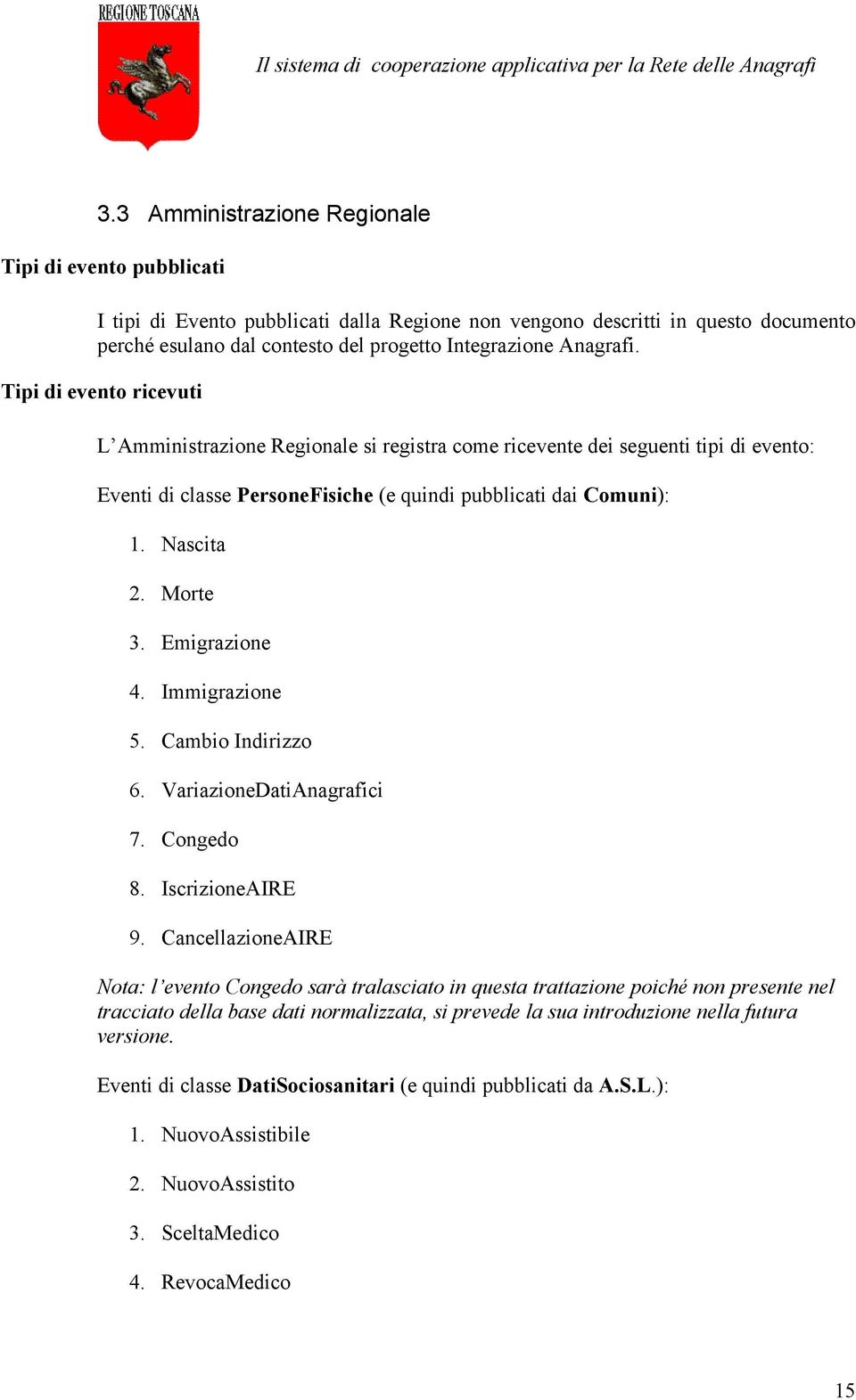 Morte 3. Emigrazione 4. Immigrazione 5. Cambio Indirizzo 6. VariazioneDatiAnagrafici 7. Congedo 8. IscrizioneAIRE 9.