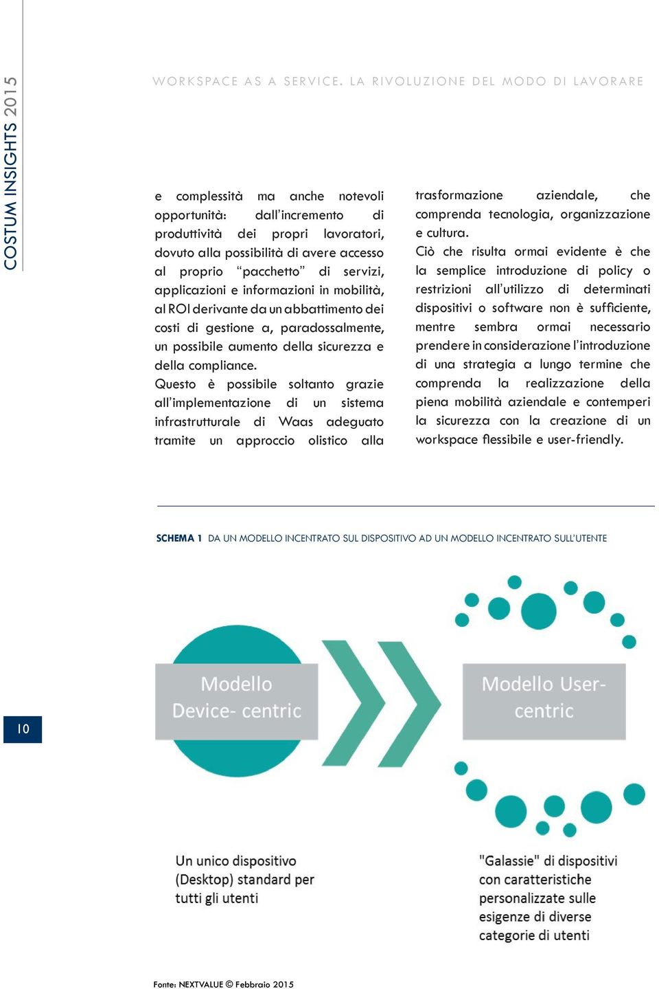 di servizi, applicazioni e informazioni in mobilità, al ROI derivante da un abbattimento dei costi di gestione a, paradossalmente, un possibile aumento della sicurezza e della compliance.