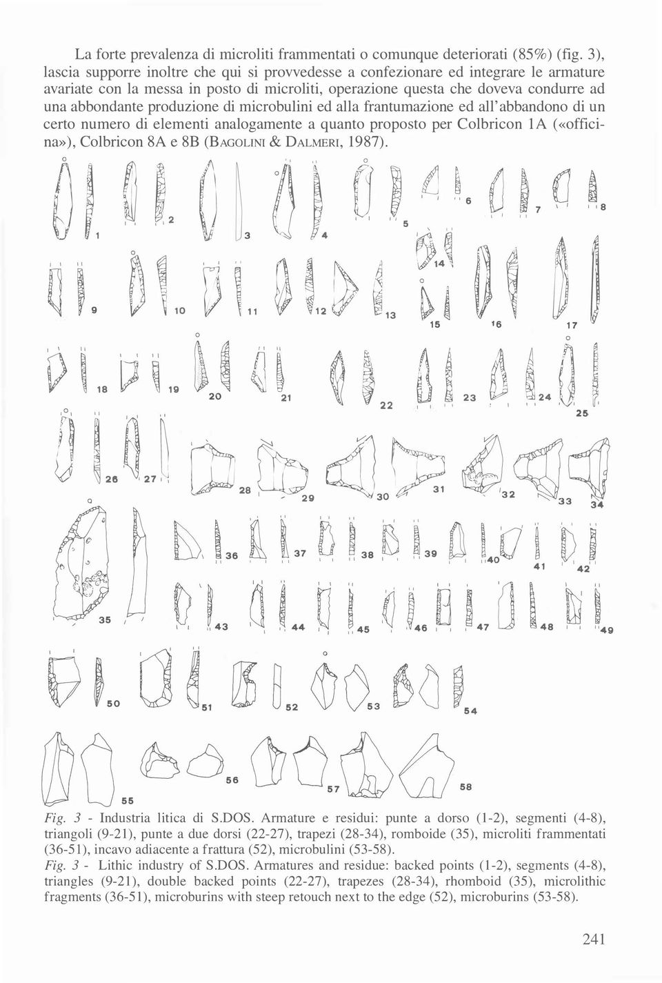 produzione di microbulini ed alla frantumazione ed all'abbandono di un certo numero di elementi analogamente a quanto proposto per Colbricon la («officina»), Colbricon 8A e 8B (BAGOLINT & DALMERT,