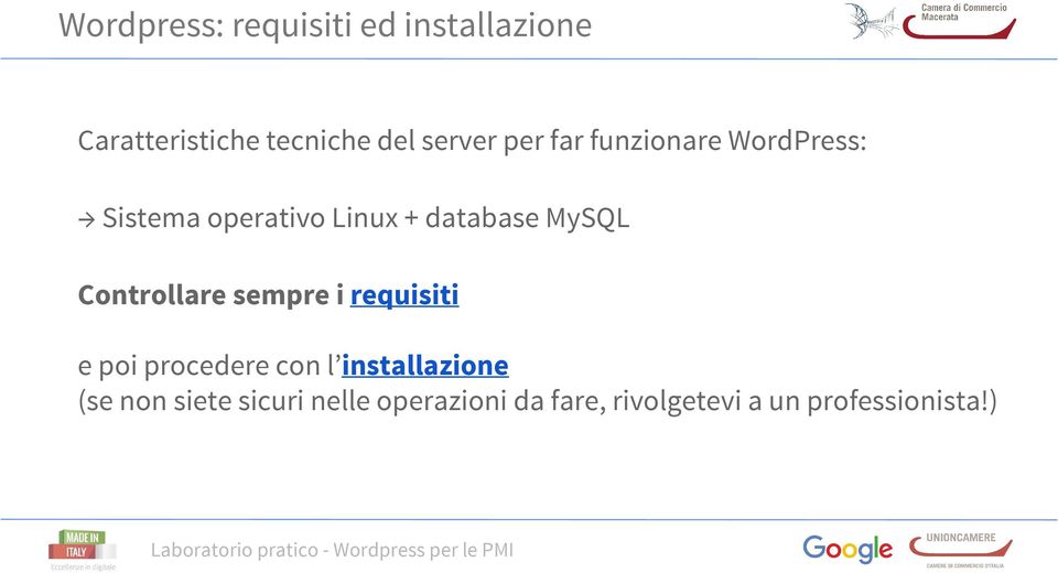 MySQL Controllare sempre i requisiti e poi procedere con l installazione