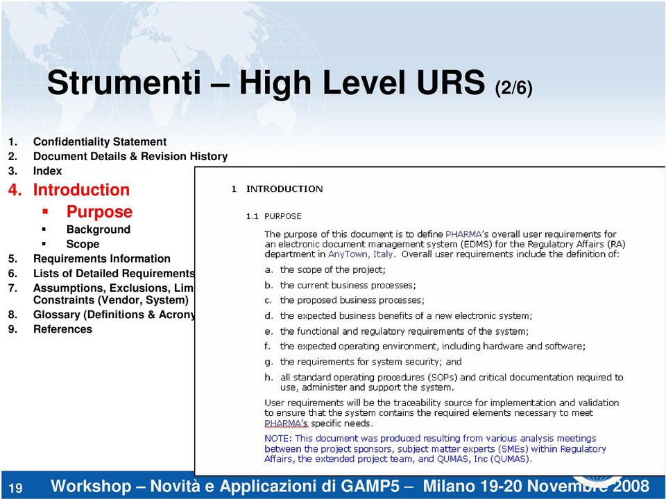 Lists of Detailed Requirements 7.