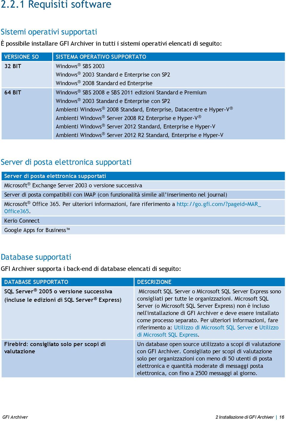 Windows 2008 Standard, Enterprise, Datacentre e Hyper-V Ambienti Windows Server 2008 R2 Enterprise e Hyper-V Ambienti Windows Server 2012 Standard, Enterprise e Hyper-V Ambienti Windows Server 2012