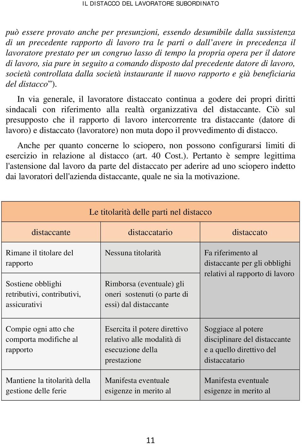 beneficiaria del distacco ). In via generale, il lavoratore distaccato continua a godere dei propri diritti sindacali con riferimento alla realtà organizzativa del distaccante.