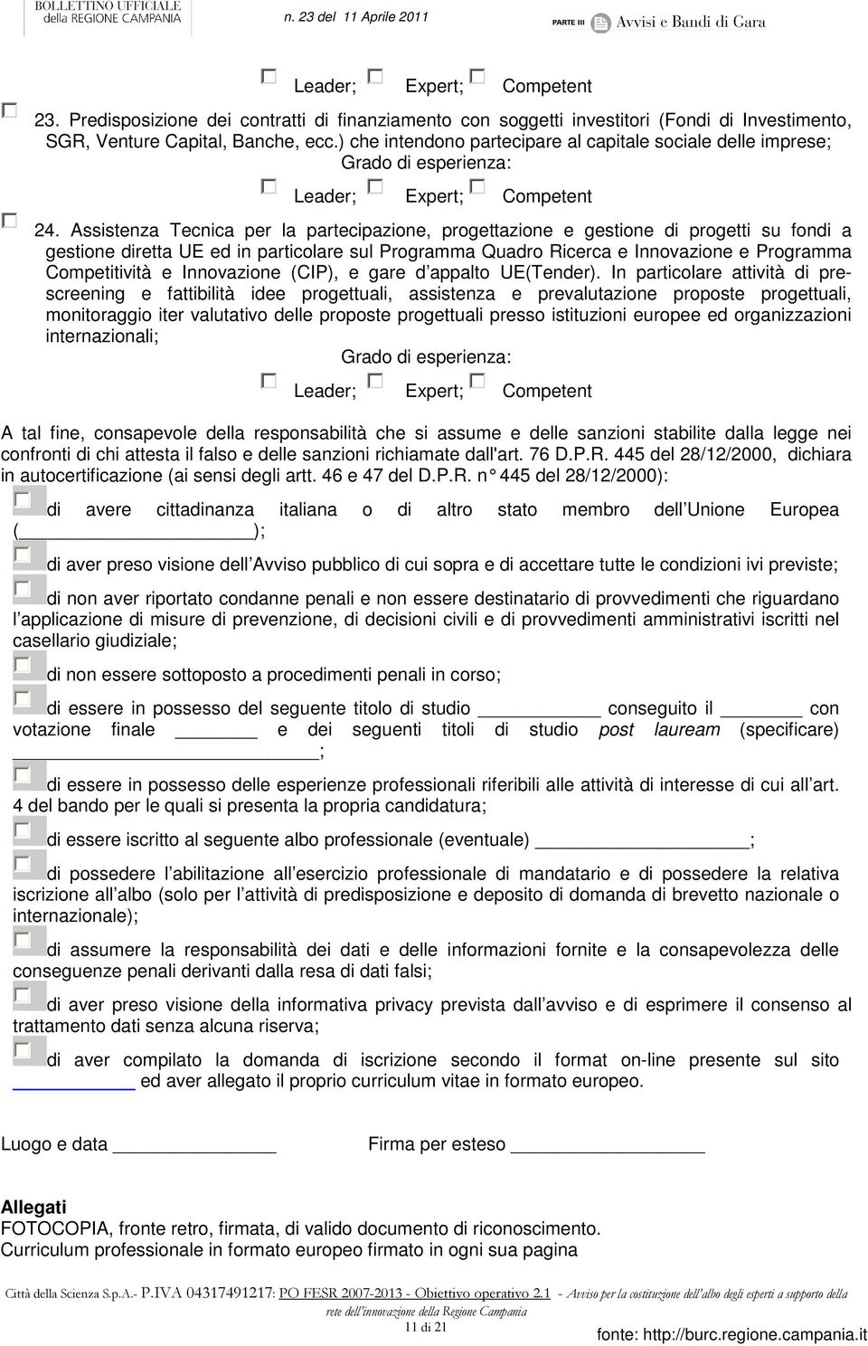 Innovazione (CIP), e gare d appalto UE(Tender).