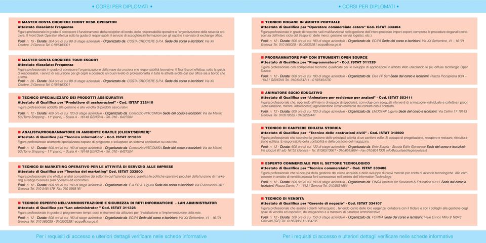 Il Front Desk Operator effettua sotto la guida di responsabili, il servizio di accoglienza/informazioni per gli ospiti e il servizio di exchange office. Posti: n.