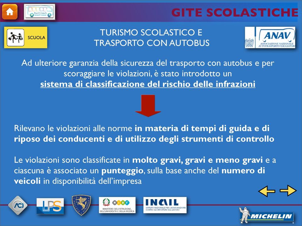 materia di tempi di guida e di riposo dei conducenti e di utilizzo degli strumenti di controllo Le violazioni sono classificate in