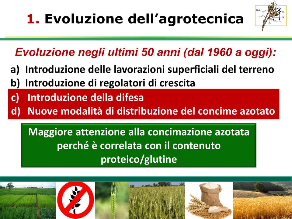 crescita c) Introduzione della difesa d) Nuove modalità di distribuzione del concime