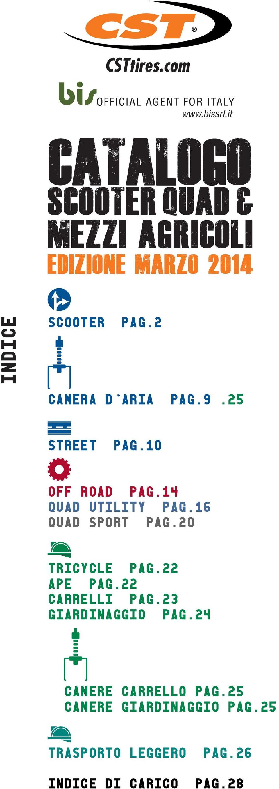 16 quad sport pag.20 tricycle pag.22 ape pag.22 carrelli pag.23 giardinaggio pag.