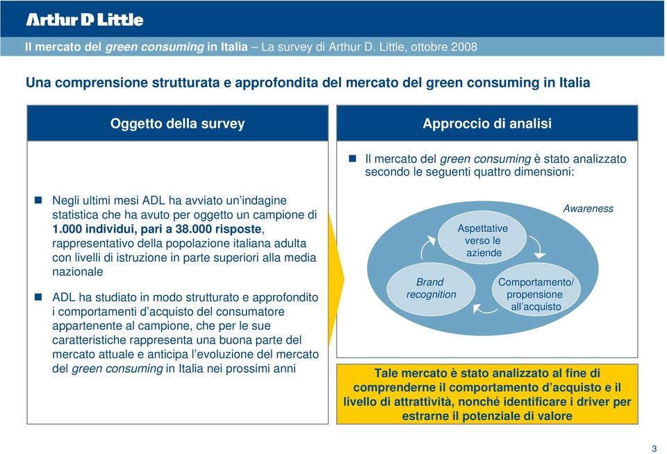 secondo le seguenti quattro dimensioni: Negli ultimi mesi ADL ha avviato un indagine statistica che ha avuto per oggetto un campione di 1.000 individui, pari a 38.