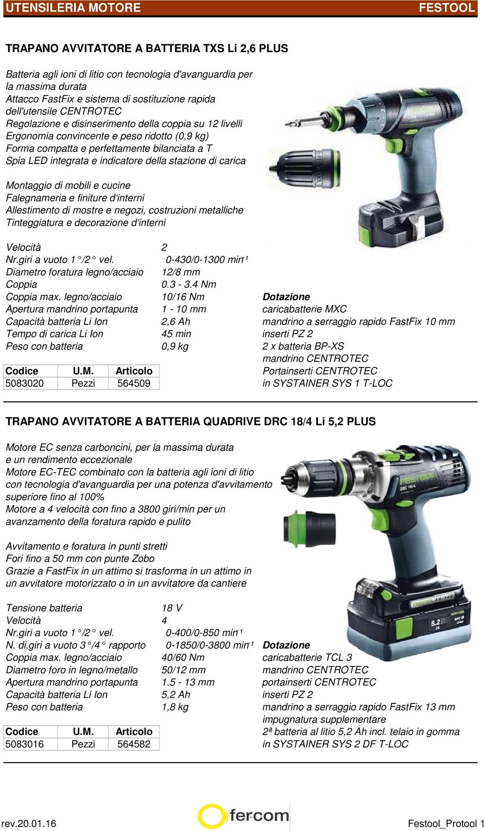 carica Montaggio di mobili e cucine Falegnameria e finiture d interni Allestimento di mostre e negozi, costruzioni metalliche Tinteggiatura e decorazione d interni Velocità 2 Nr.giri a vuoto 1 /2 vel.