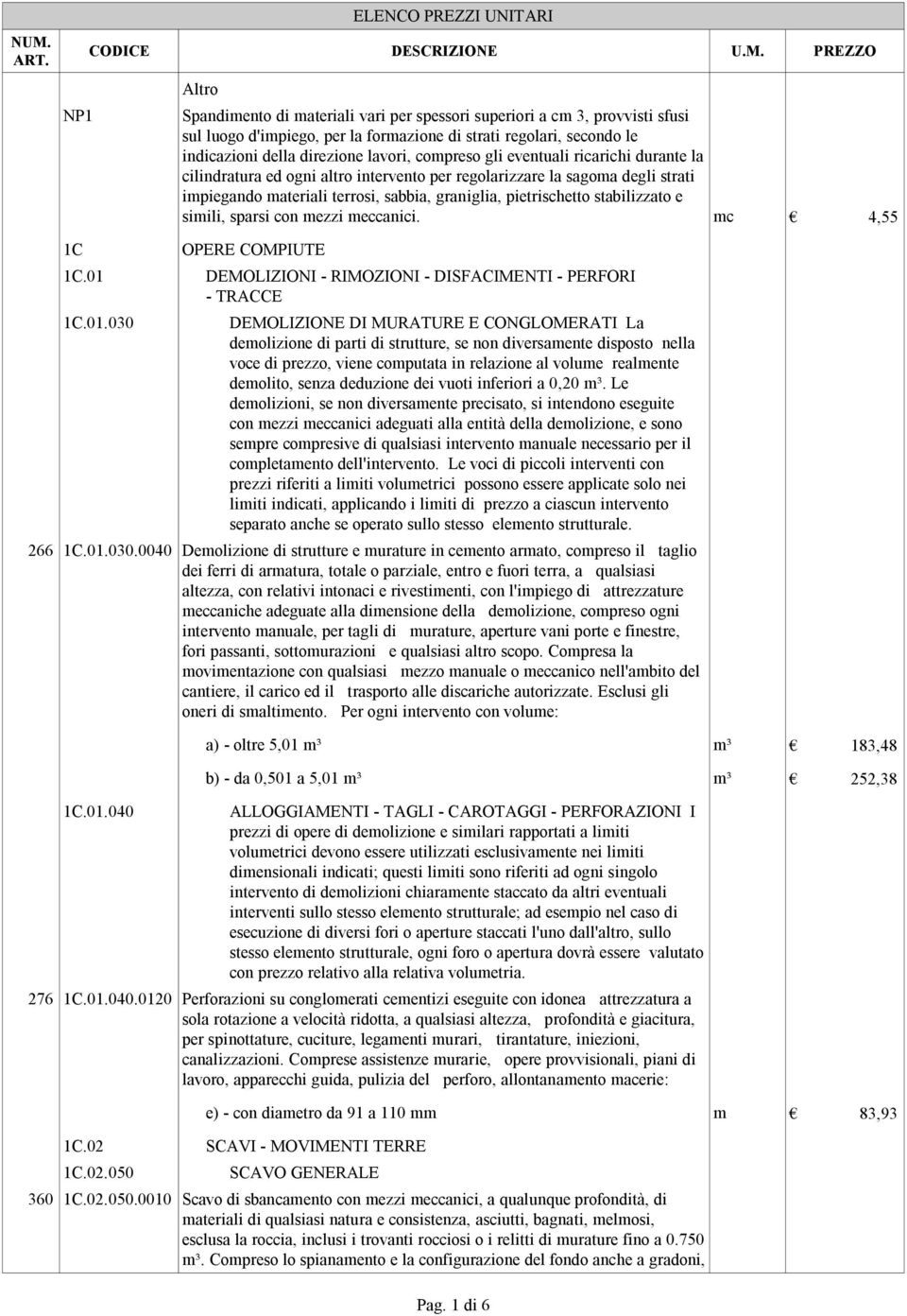 compreso gli eventuali ricarichi durante la cilindratura ed ogni altro intervento per regolarizzare la sagoma degli strati impiegando materiali terrosi, sabbia, graniglia, pietrischetto stabilizzato