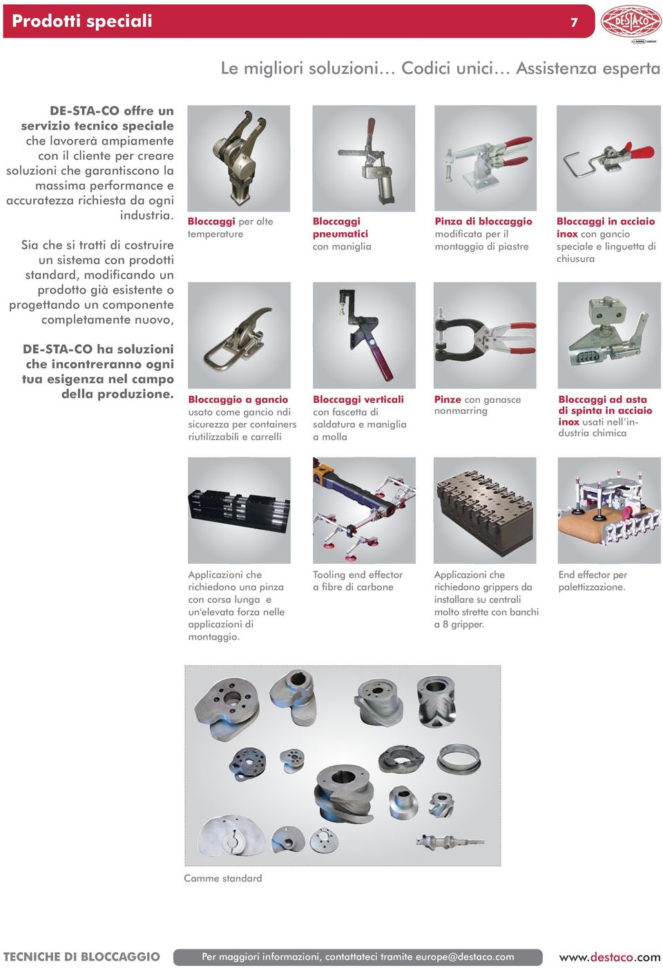 Sia che si tratti di costruire un sistema con prodotti standard, modificando un prodotto già esistente o progettando un componente completamente nuovo, Bloccaggi per alte temperature Bloccaggi