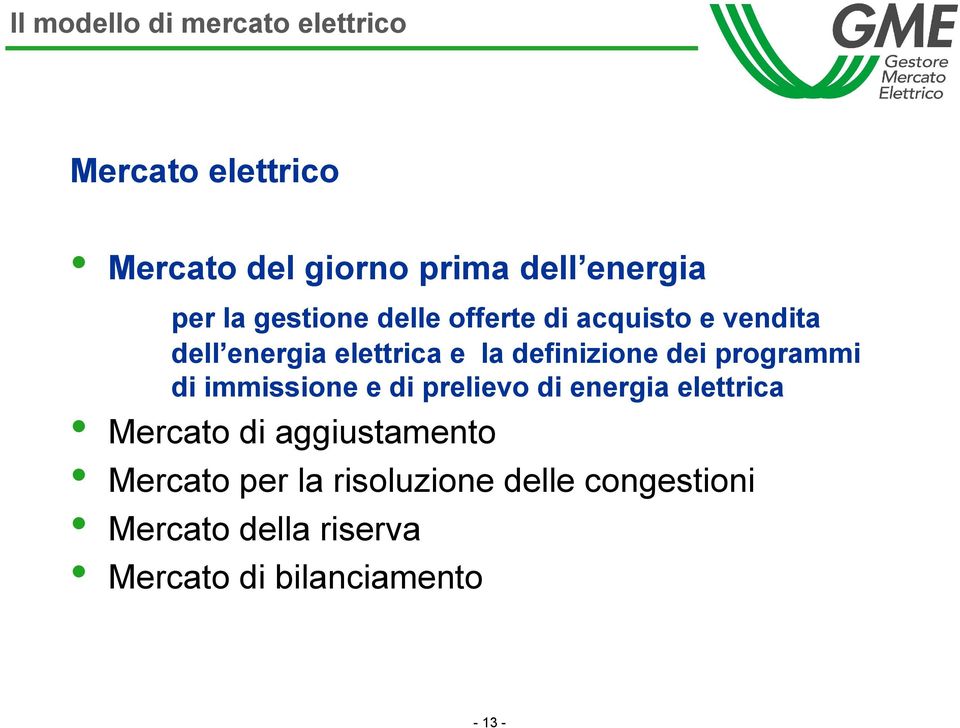 programmi di immissione e di prelievo di energia elettrica Mercato di aggiustamento Mercato