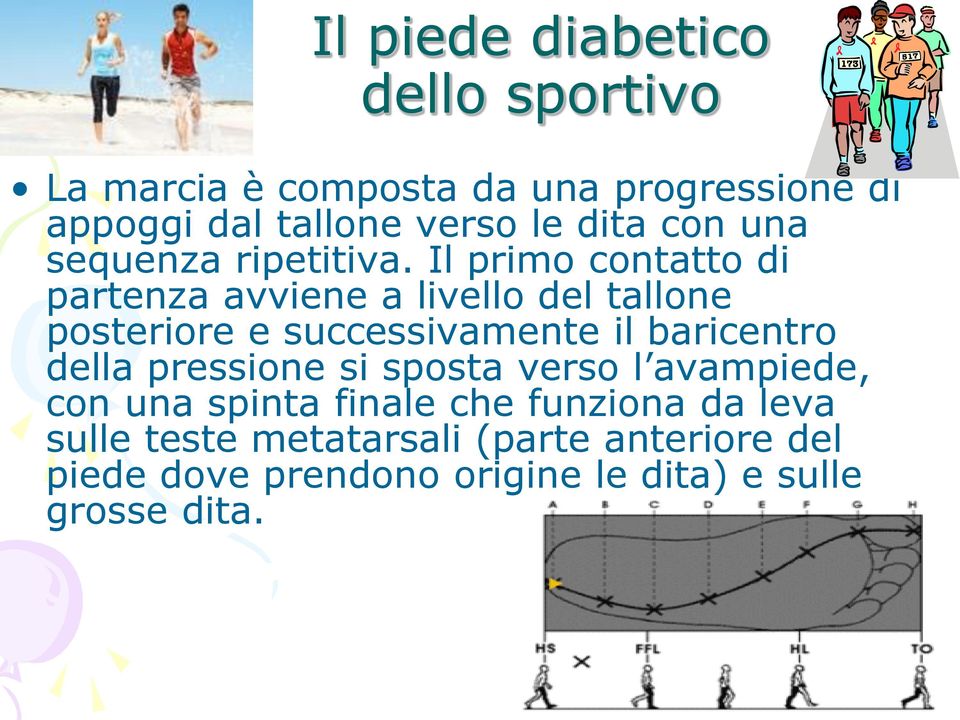 Il primo contatto di partenza avviene a livello del tallone posteriore e successivamente il baricentro della