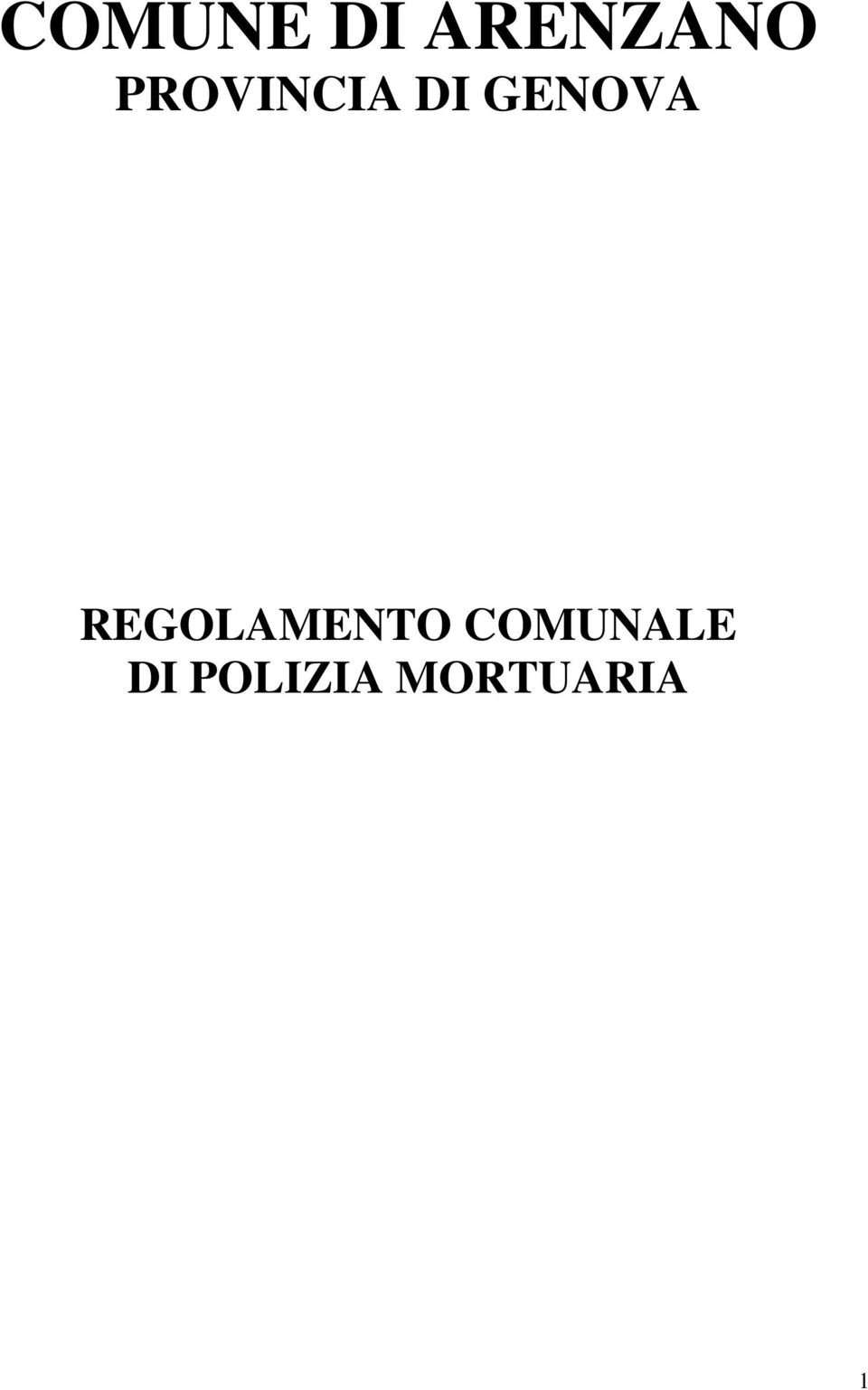 REGOLAMENTO COMUNALE