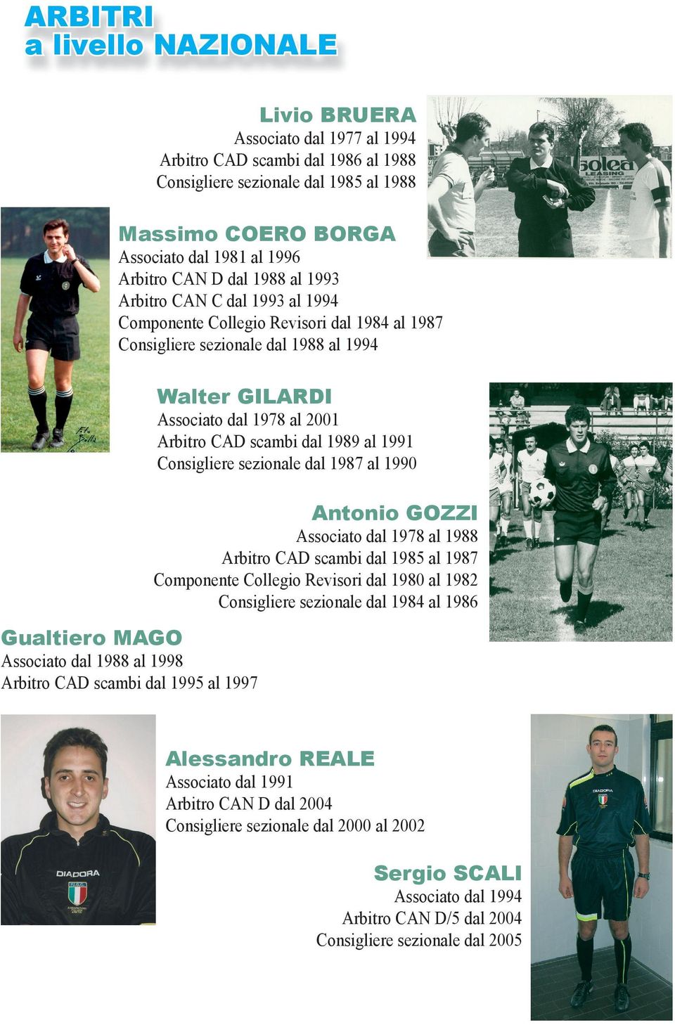 dal 1989 al 1991 Consigliere sezionale dal 1987 al 1990 Antonio GOZZI Associato dal 1978 al 1988 Arbitro CAD scambi dal 1985 al 1987 Componente Collegio Revisori dal 1980 al 1982 Consigliere