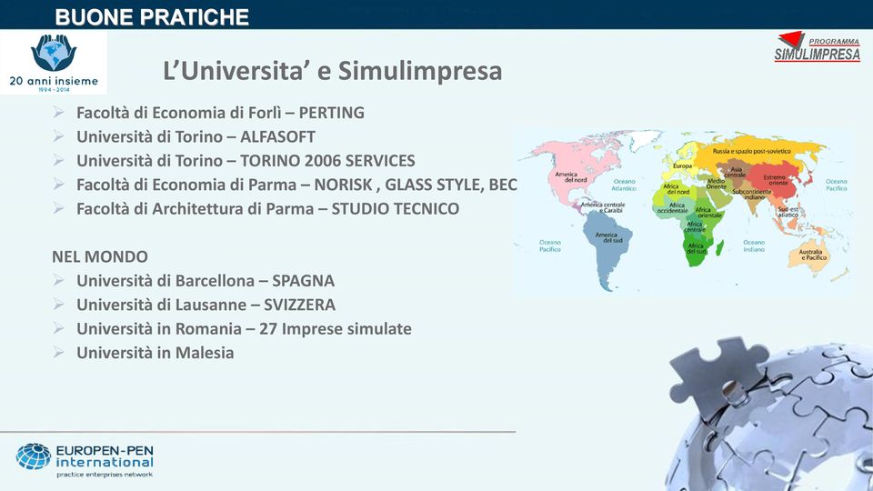 GLASS STYLE, BEC Facoltà di Architettura di Parma STUDIO TECNICO NEL MONDO Università di