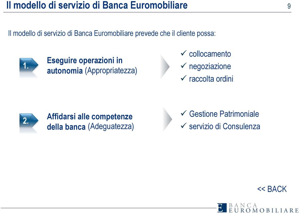 Eseguire operazioni in autonomia (Appropriatezza) collocamento negoziazione