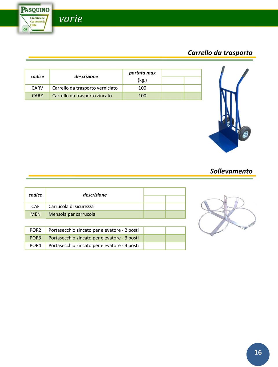 Sollevamento CAF MEN Carrucola di sicurezza Mensola per carrucola POR2 POR3 POR4