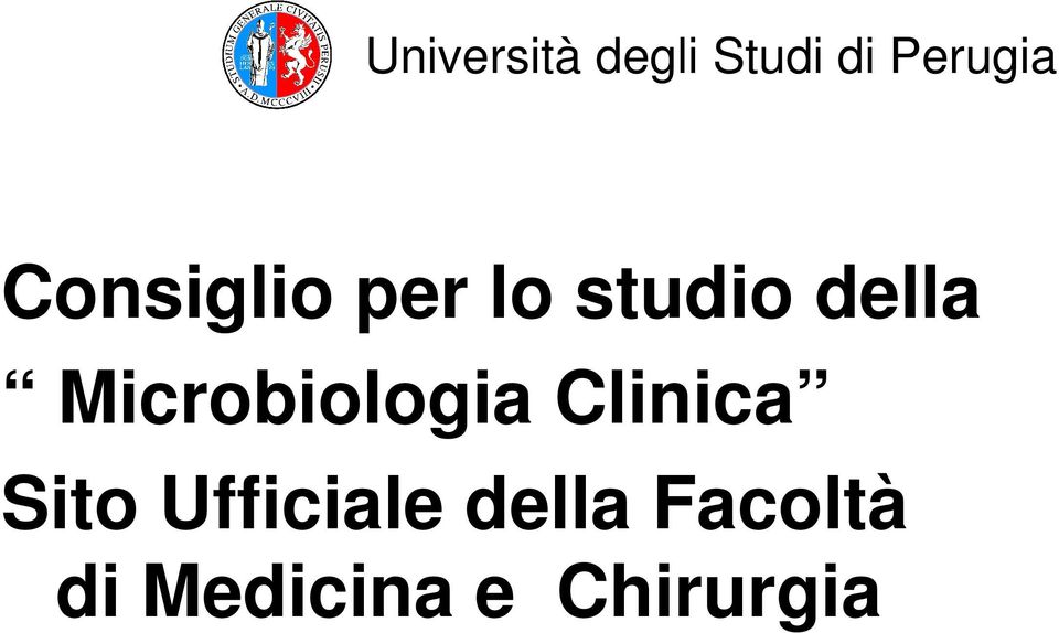 Microbiologia Clinica Sito