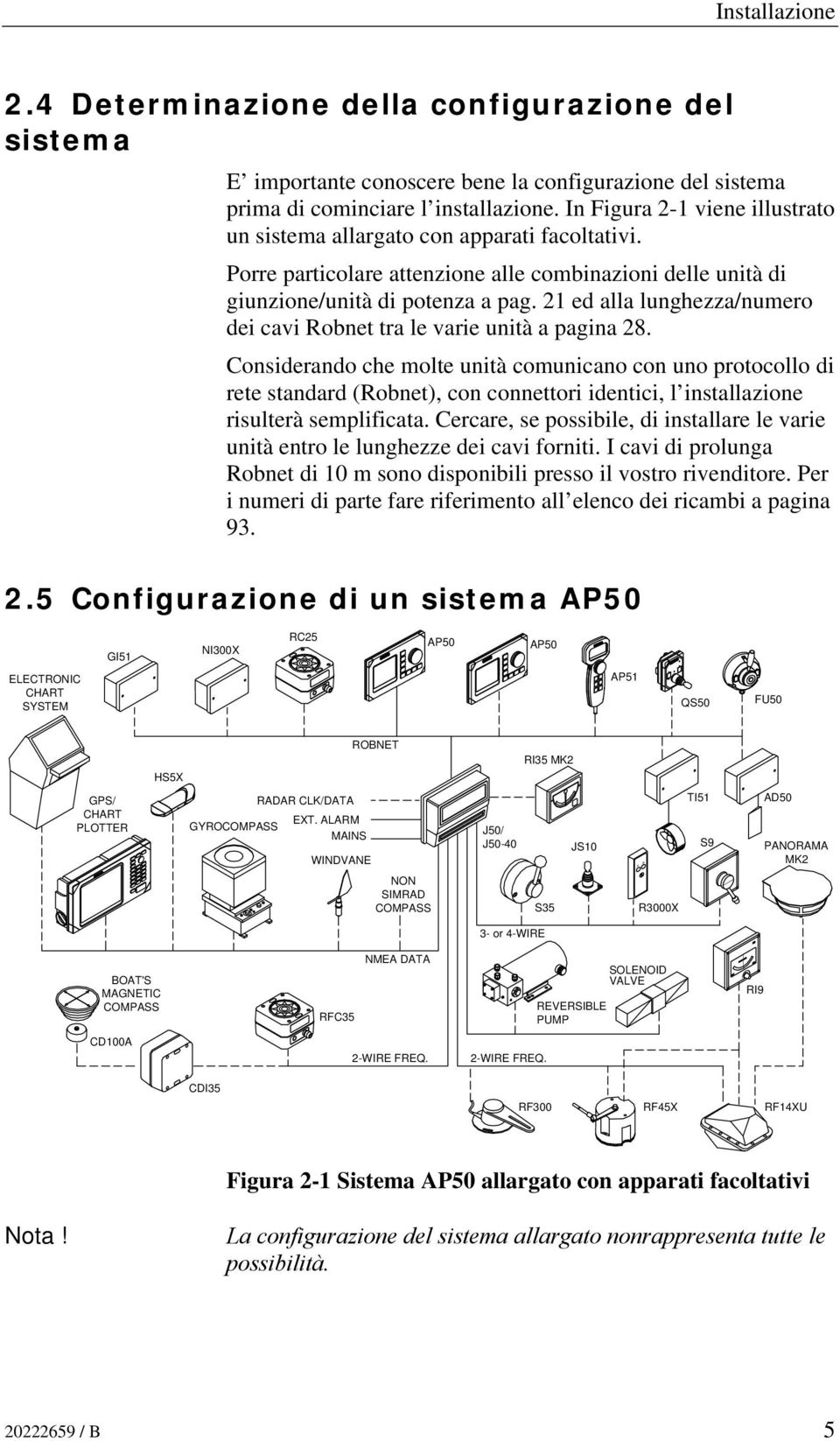 21 ed alla lunghezza/numero dei cavi Robnet tra le varie unità a pagina 28.