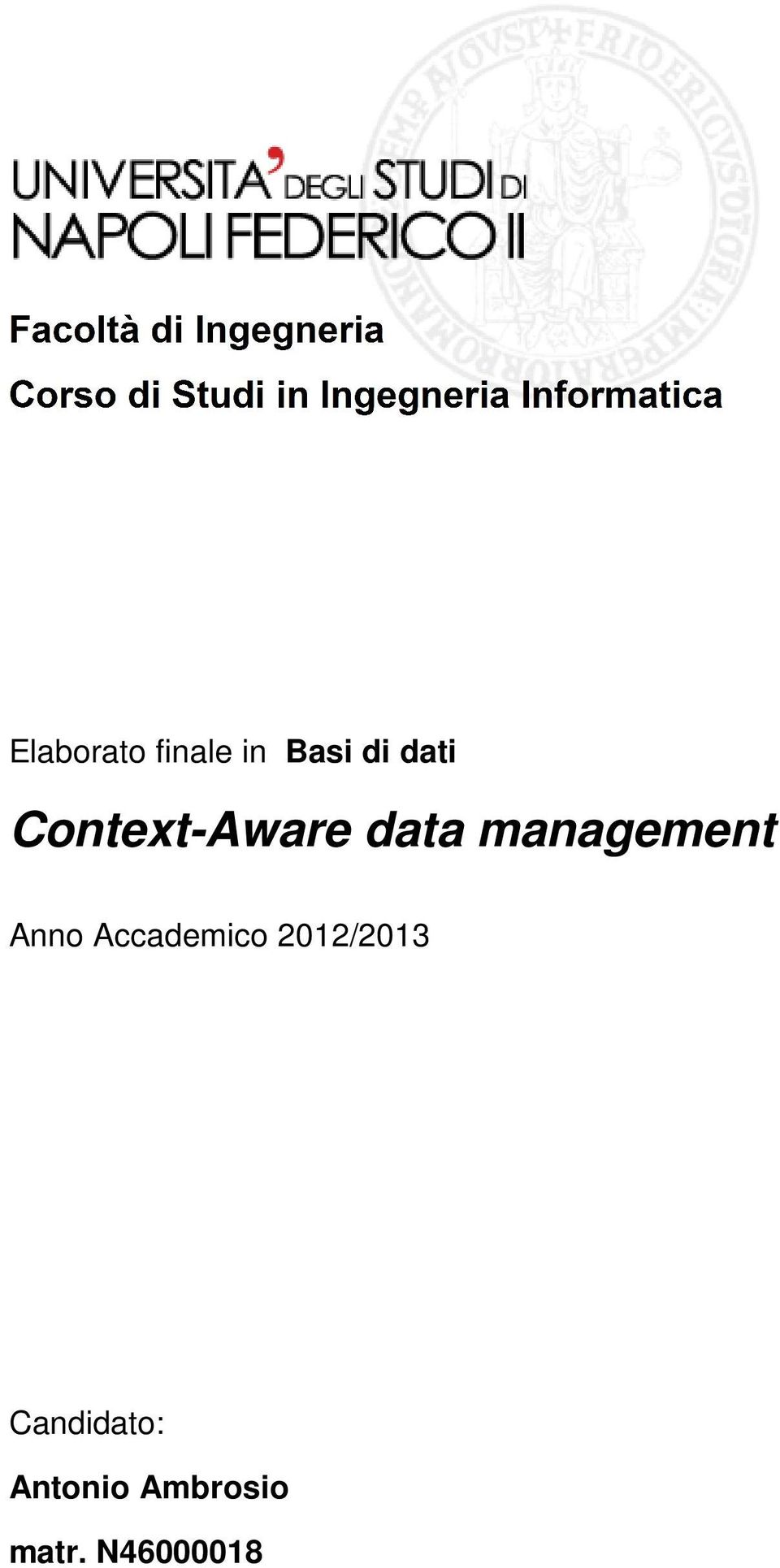 Anno Accademico 2012/2013