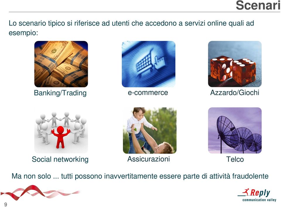 Azzardo/Giochi Social networking Assicurazioni Telco Ma non solo.