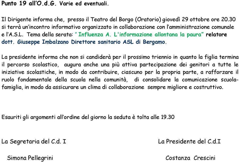 Giuseppe Imbalzano Direttore sanitario ASL di Bergamo.