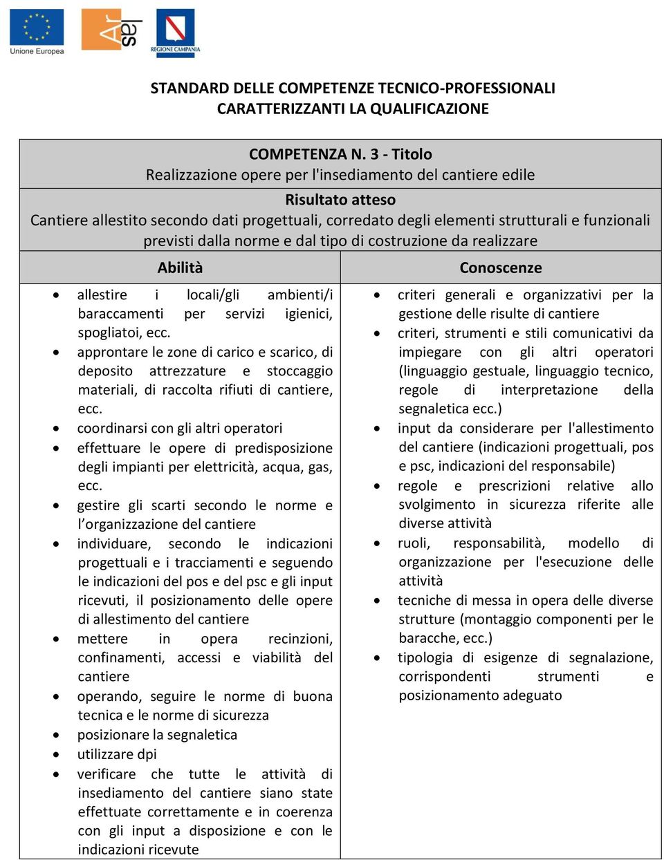 costruzione da realizzare allestire i locali/gli ambienti/i baraccamenti per servizi igienici, spogliatoi, ecc.