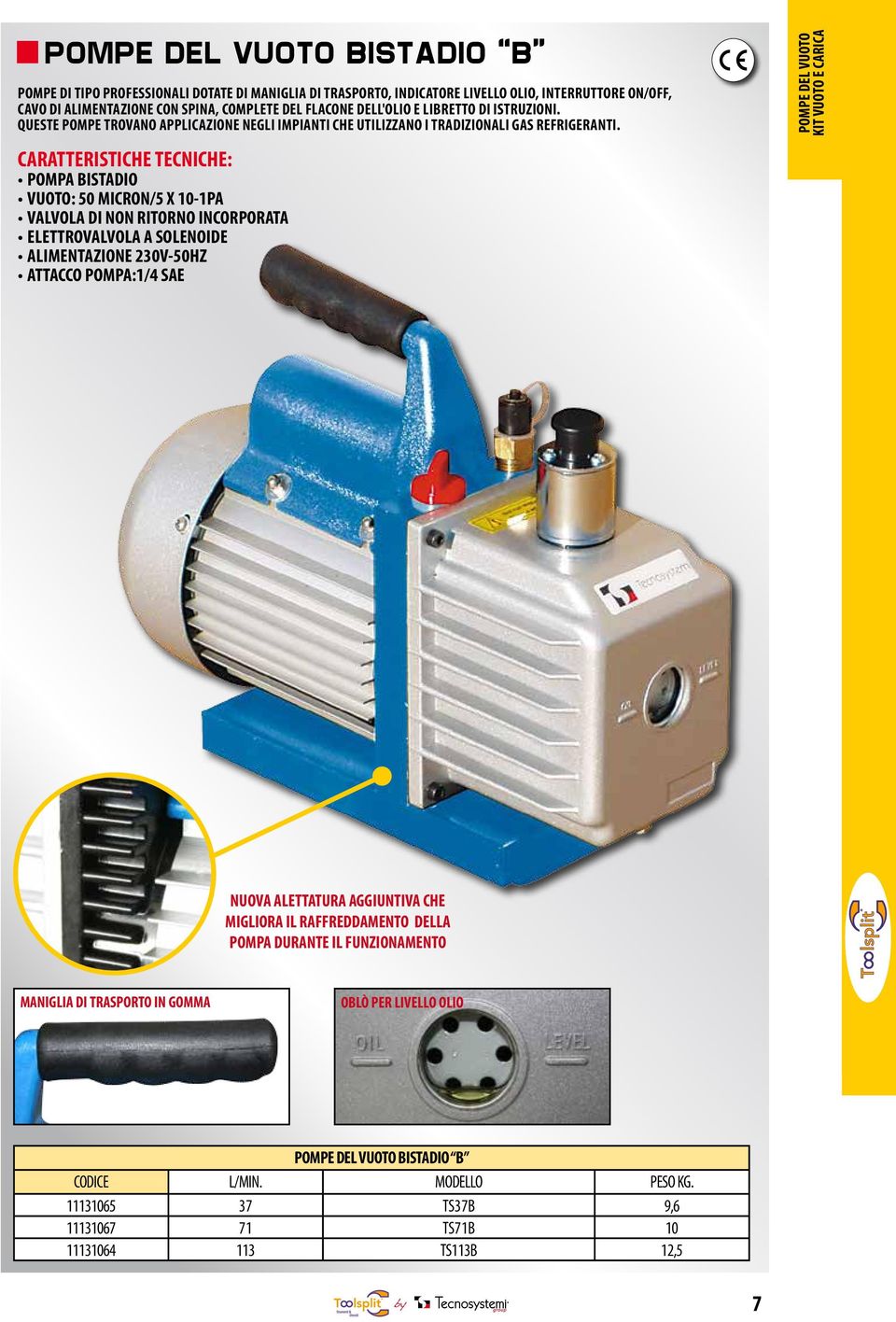 POMPA BISTADIO VUOTO: 50 MICRON/5 X 10-1PA VALVOLA DI NON RITORNO INCORPORATA ELETTROVALVOLA A SOLENOIDE ALIMENTAZIONE 230V-50HZ ATTACCO POMPA:1/4 SAE POMPE DEL VUOTO KIT VUOTO E CARICA NUOVA