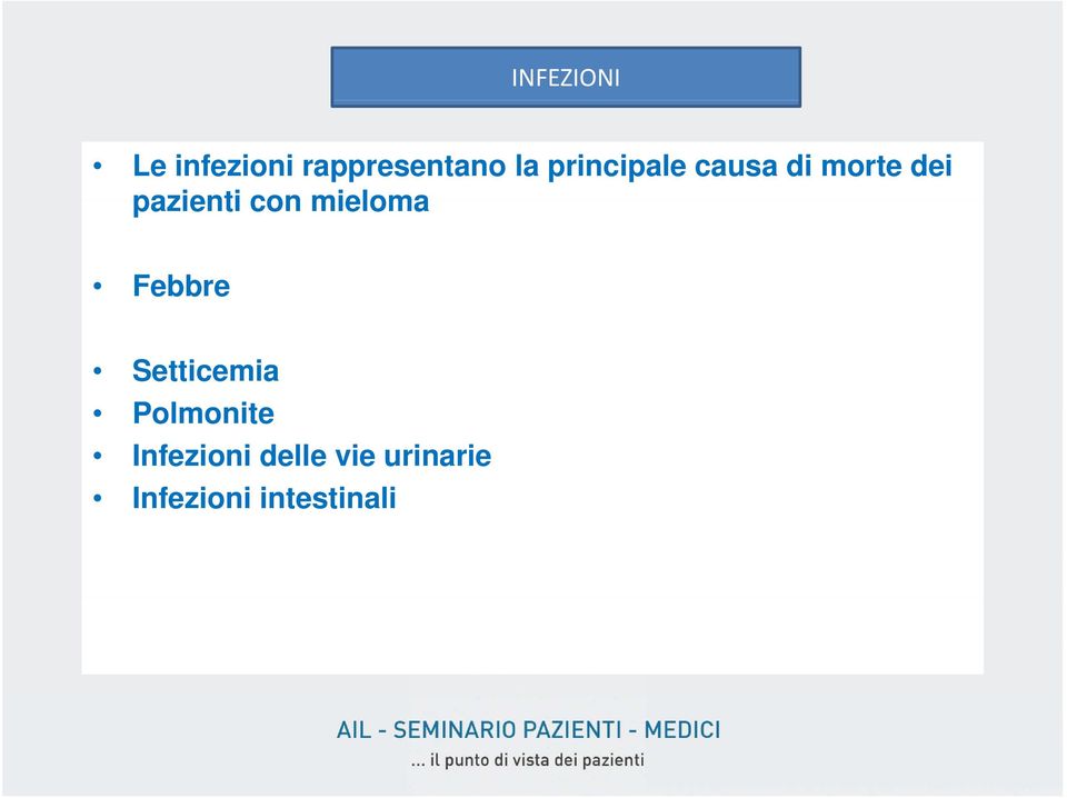 mieloma Febbre Setticemia Polmonite