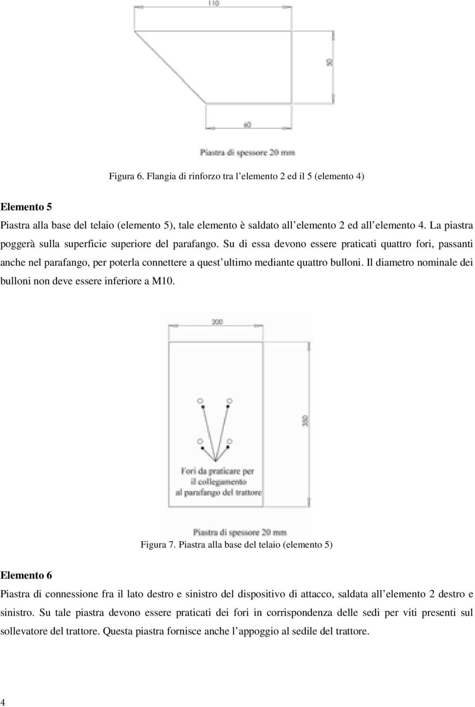 Su di essa devono essere praticati quattro fori, passanti anche nel parafango, per poterla connettere a quest ultimo mediante quattro bulloni.