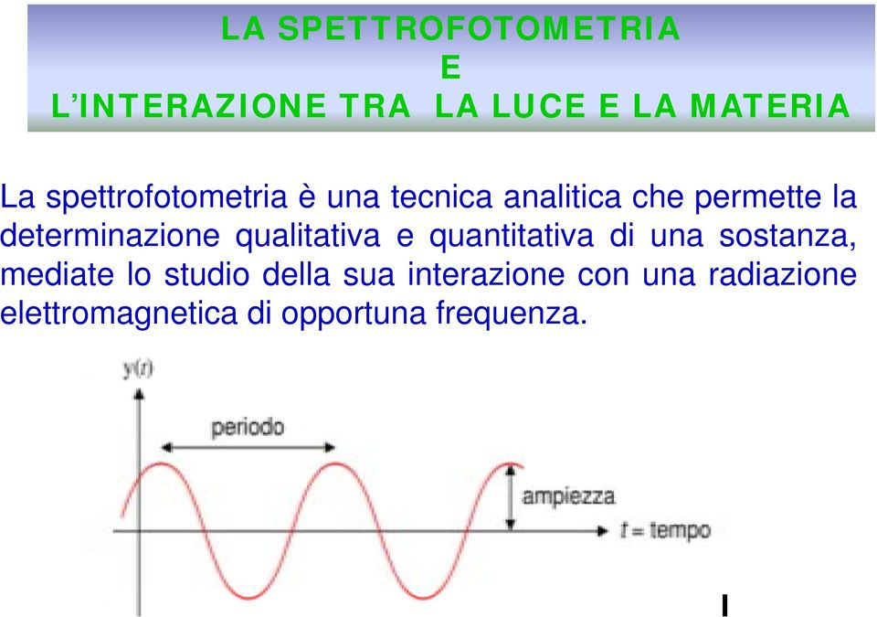 determinazione qualitativa e quantitativa di una sostanza, mediate lo