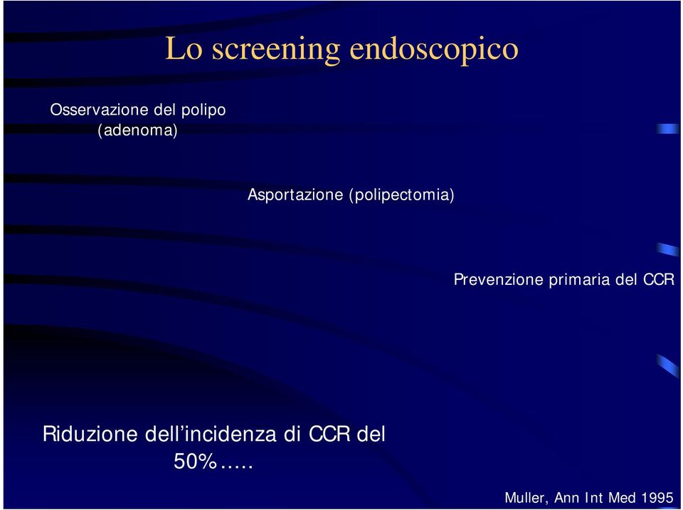 Prevenzione primaria del CCR Riduzione dell