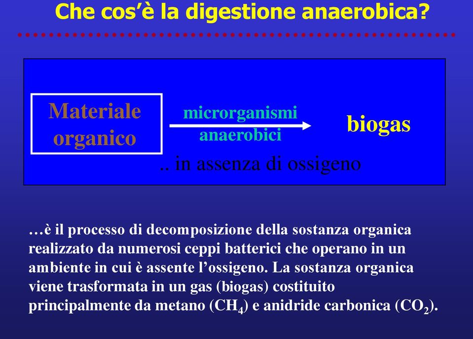 da numerosi ceppi batterici che operano in un ambiente in cui è assente l ossigeno.