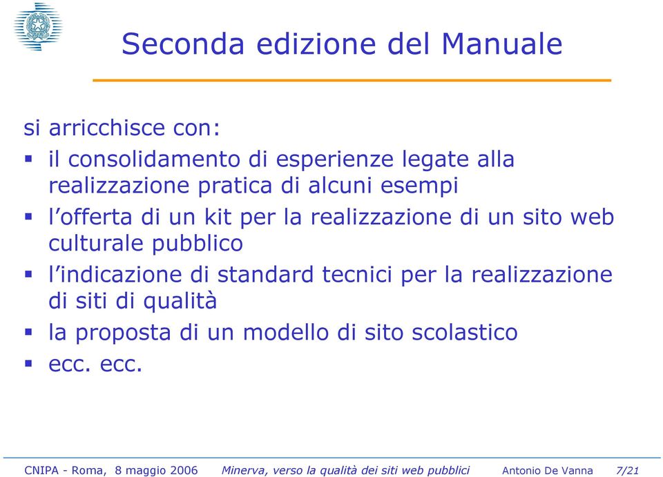 indicazione di standard tecnici per la realizzazione di siti di qualità la proposta di un modello di sito