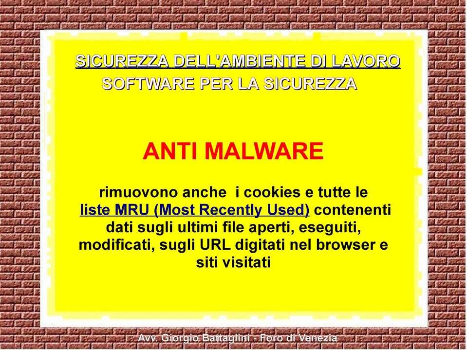 (Most Recently Used) contenenti dati sugli ultimi file aperti,