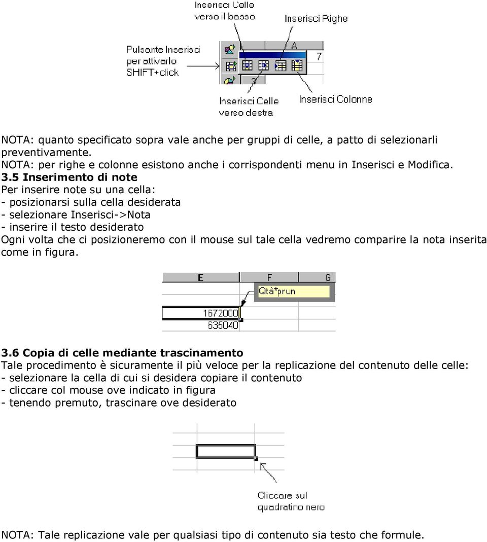 sul tale cella vedremo comparire la nota inserita come in figura. 3.