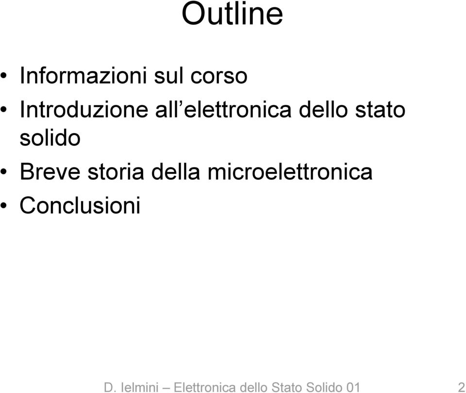 Introduzione all elettronica dello stato