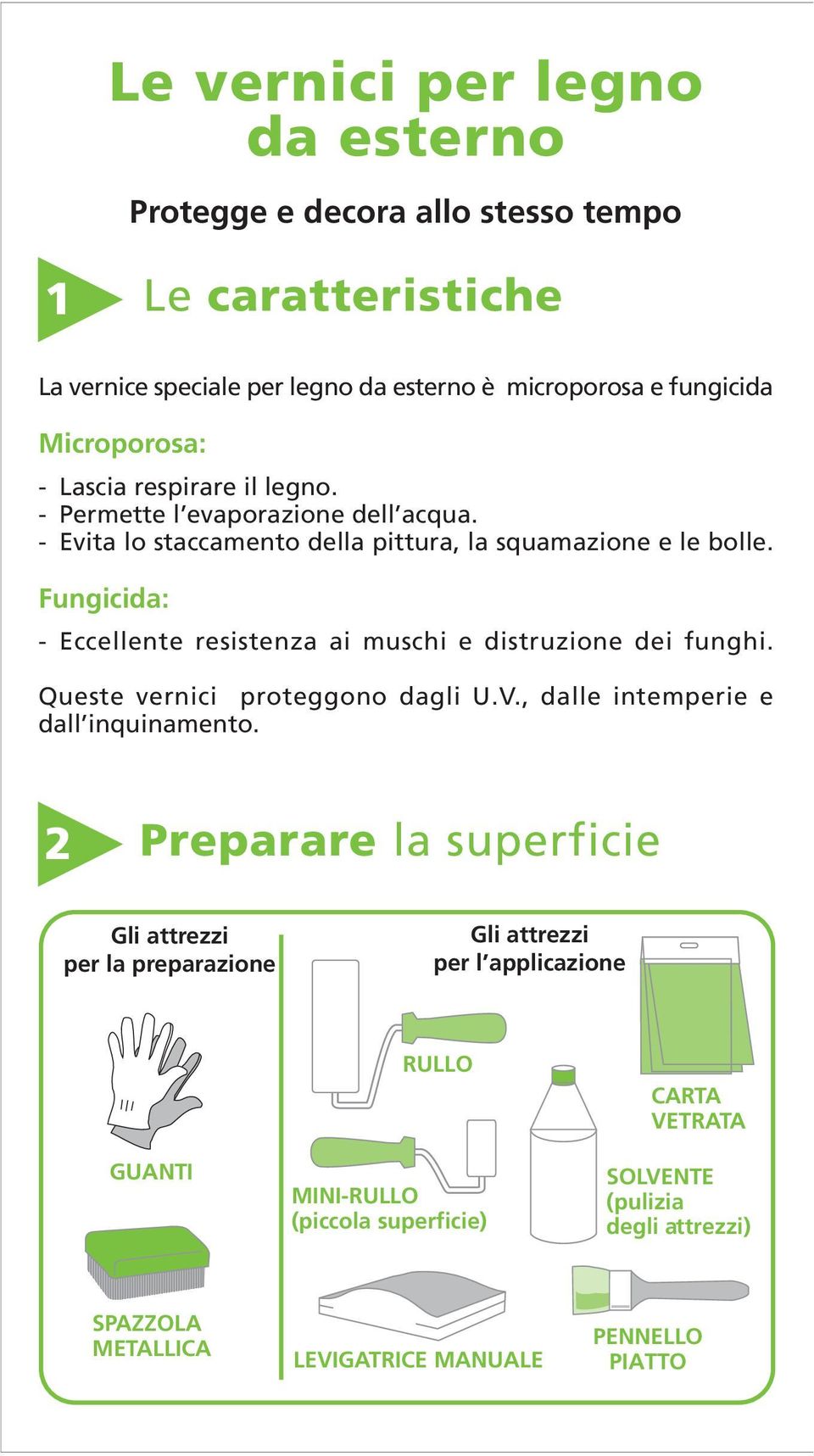 Fungicida: - Eccellente resistenza ai muschi e distruzione dei funghi. Queste vernici proteggono dagli U.V., dalle intemperie e dall inquinamento.