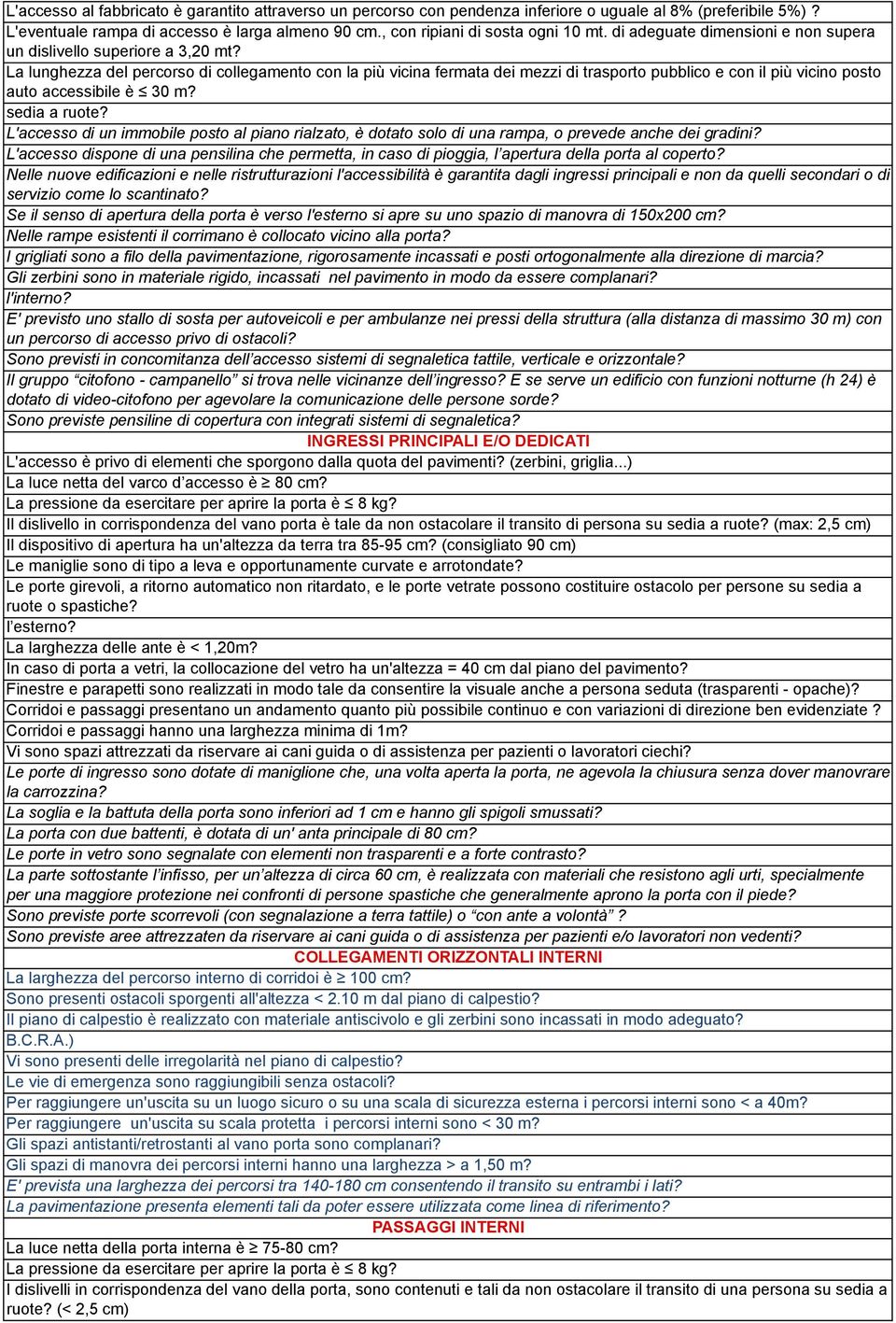 La lunghezza del percorso di collegamento con la più vicina fermata dei mezzi di trasporto pubblico e con il più vicino posto auto Sono accessibile presenti dei è gradini 30 m?