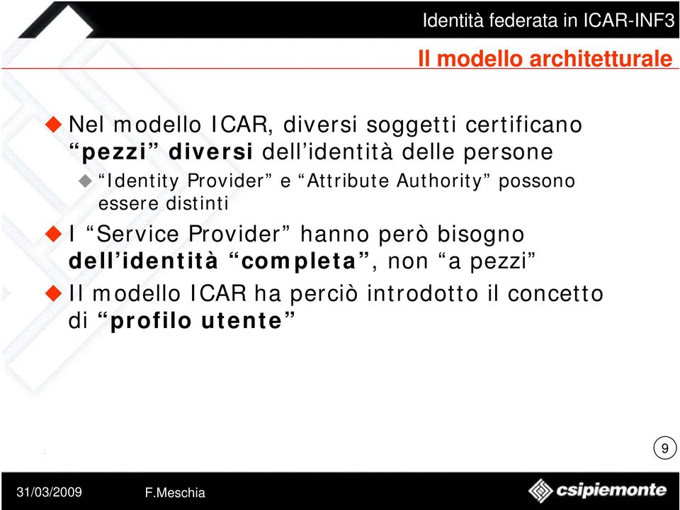 possono essere distinti I Service Provider hanno però bisogno dell identità