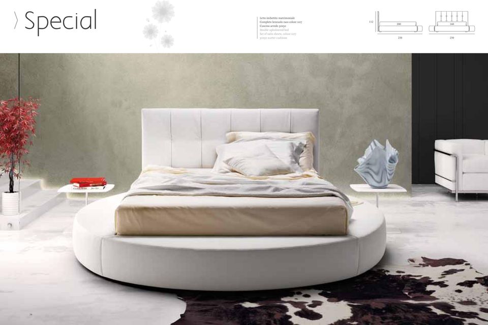 arredo 0x0 Double upholstered bed Set of