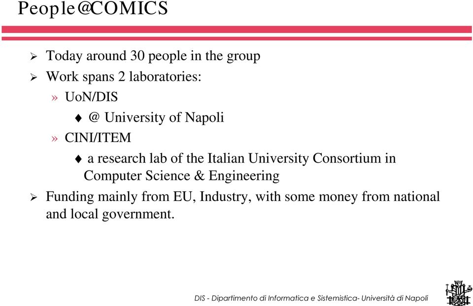 the Italian University Consortium in Computer Science & Engineering ¾