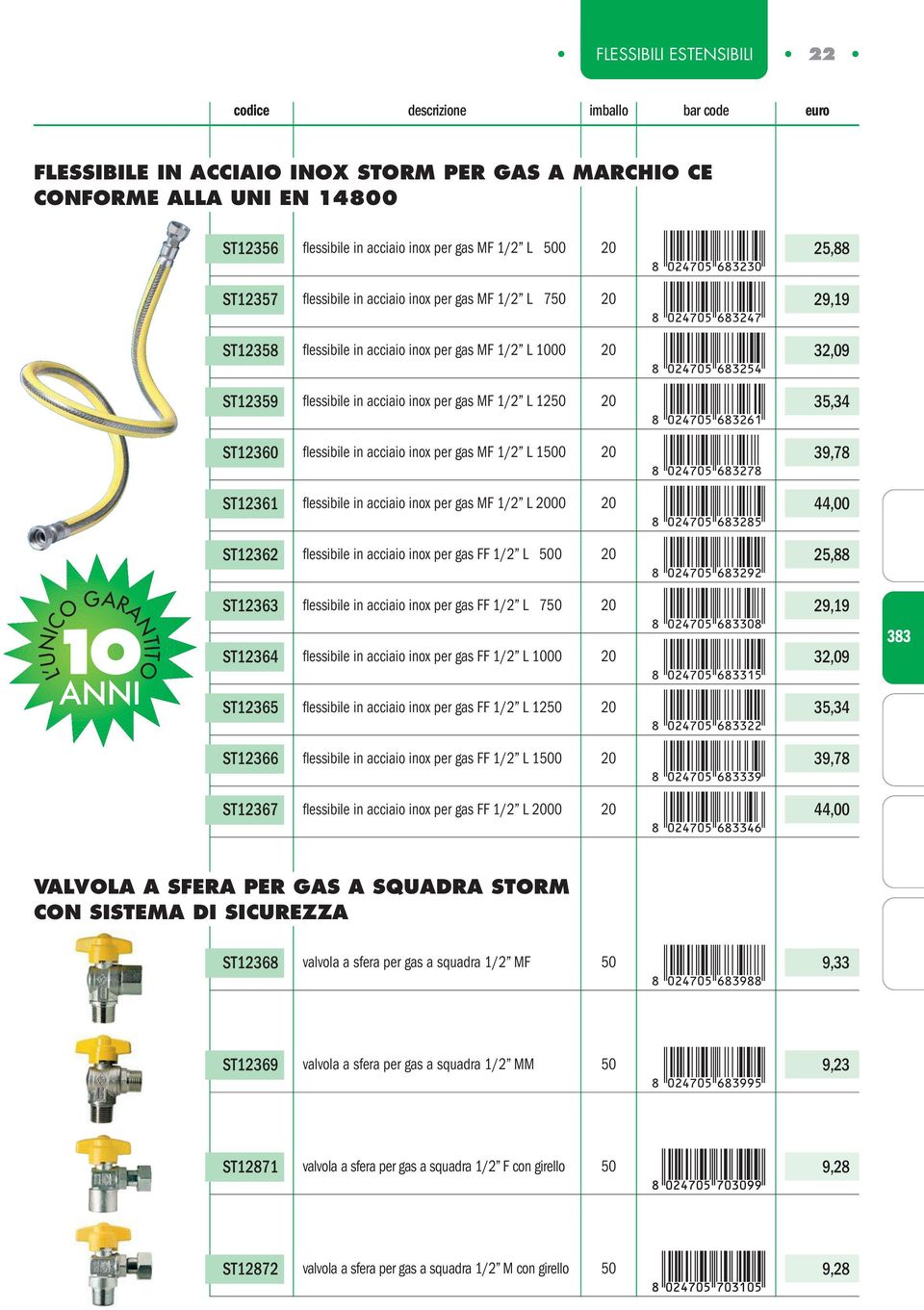 1250 20 flessibile in acciaio inox per gas MF 1/2 L 1500 20 flessibile in acciaio inox per gas MF 1/2 L 2000 20 flessibile in acciaio inox per gas FF 1/2 L 500 20 flessibile in acciaio inox per gas