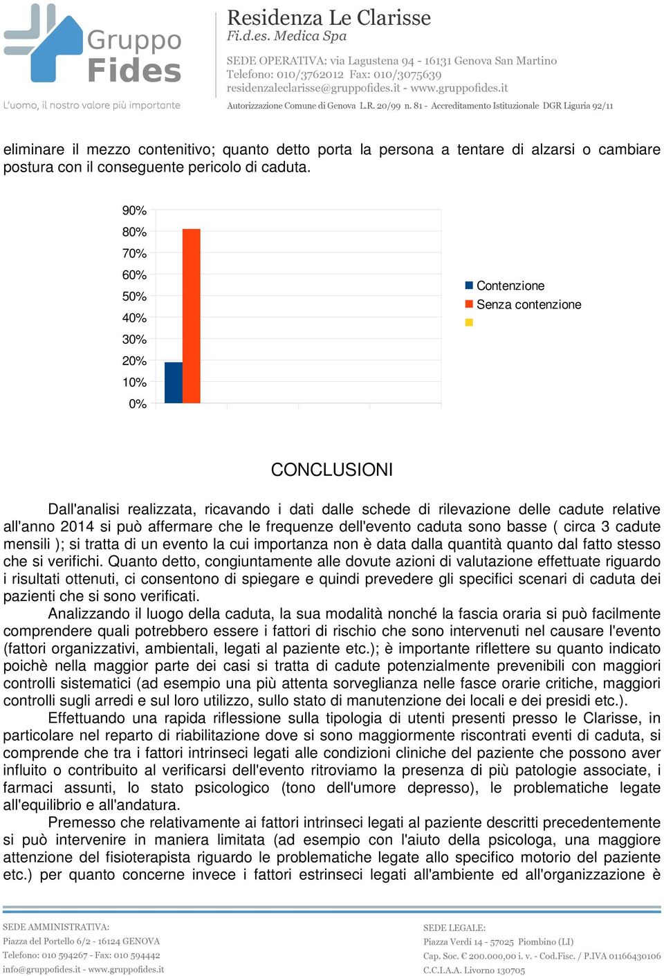 affermare che le frequenze dell'evento caduta sono basse ( circa 3 cadute mensili ); si tratta di un evento la cui importanza non è data dalla quantità quanto dal fatto stesso che si verifichi.